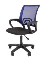 Кресло Chairman 696 LT (сетка синяя/ткань черная)