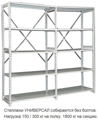 Стеллаж металлический ТСУ 2.7 (2000х760х400) 5 (усиленный)