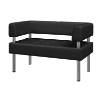 Диван 2-местный Бизнес (Ecotex 3001 черный кожзам)