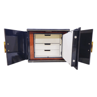 Сейф под интерьер с отделкой деревом, внутренней отделкой алькантара