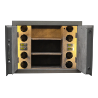 Сейф двойной с часовыми подзаводами с внешней отделкой деревом, позолоченным замком и подсветкой.